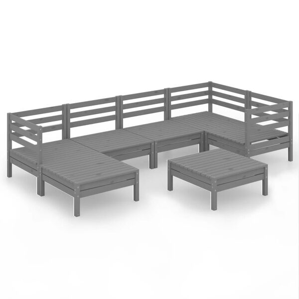 vidaXL Garden Lounge Set Grey Solid pinewood Medium Modular