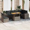 vidaXL Garden Sofa Set Grey and Dark Grey PE rattan Large