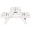 vidaXL Picnic Table White Solid Pine Wood Medium Picnic Table