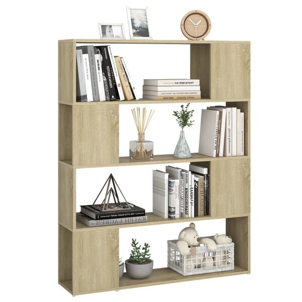 vidaXL Book Cabinet Room Divider Sonoma Oak Engineered Wood Medium