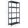 vidaXL Storage Shelf Racks 2 pcs Black 551.2 lb 31.5"x15.7"x70.9" Plastic