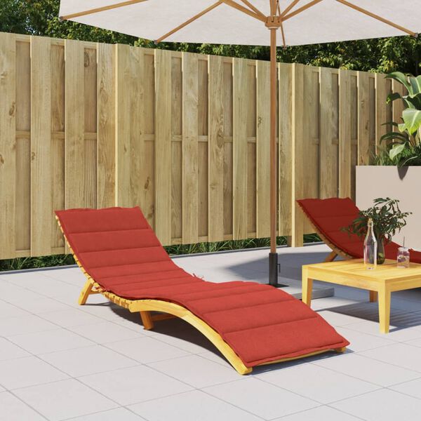 vidaXL Sun Lounger Cushion Melange red Polyester 78.7 x 27.6 x 1.6 in