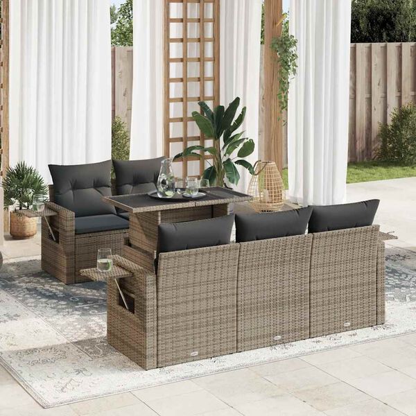vidaXL Garden Sofa Set Grey