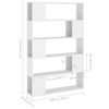 vidaXL Book Cabinet Room Divider White Engineered wood 39.4x9.4x61.0 in