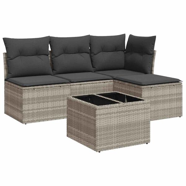 vidaXL Garden Sofa Set Light Grey