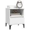 vidaXL Bedside Cabinet Set of 2 White Engineered wood, metal