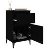vidaXL Bedside Cabinet Set of 2 Black Engineered wood 15.7x13.8x27.6 in