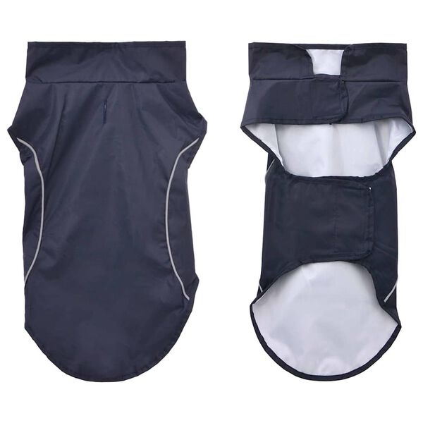 vidaXL Dog Raincoat Navy Blue Polyester M Water-resistant materials