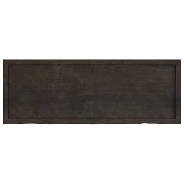 vidaXL Wall Shelf Dark Brown Solid oak wood 55.1 x 19.7 in Foldable