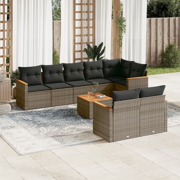 vidaXL Garden Sofa Set Grey