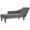 vidaXL Chaise Lounge Dark Grey Fabric (100% polyester), Plywood, Plastic