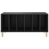 vidaXL Record Cabinet Black Engineered wood, solid eucalyptus wood Medium