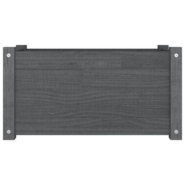 vidaXL Garden Planter Grey Solid pinewood 23.6x12.2x12.2 in Durable