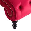 vidaXL Chaise Lounge Red Velvet, Polyester Large Ergonomic