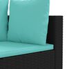 vidaXL Patio Sofa Set Set of 6 Black, Water blue