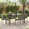 vidaXL Garden Dining Set with Cushion 5 pcs Grey Poly Rattan