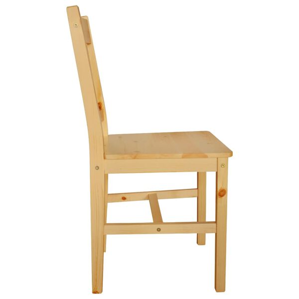 vidaXL Dining Chair Set of 6 Natural Solid pine wood Standard
