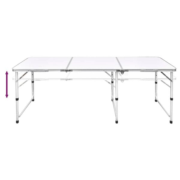Foldable Camping Table Height Adjustable Aluminum 70.9"x23.6"