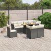 vidaXL Garden Sofa Set Black, Cream White