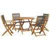 vidaXL Garden Dining Set Grey