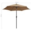 vidaXL Garden Parasol Taupe 100% polyester, aluminum Large Collapsible