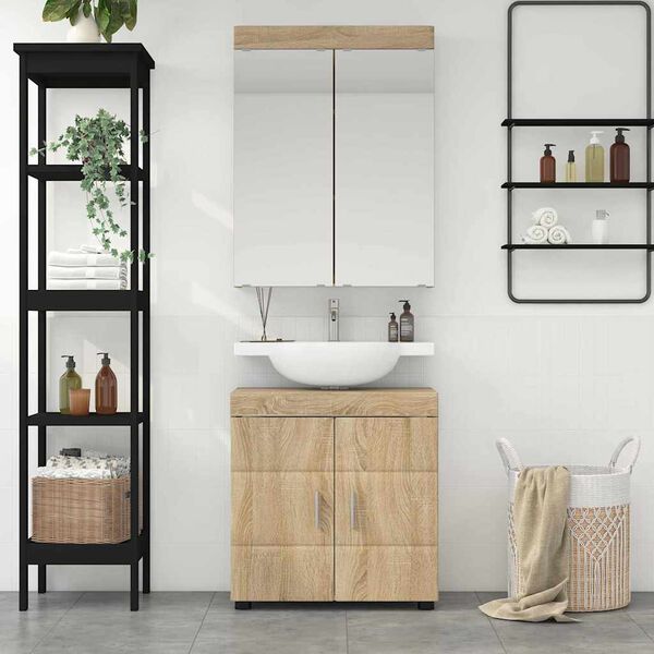 vidaXL Bathroom Furniture Set TULUM Sonoma Oak Engineered Wood
