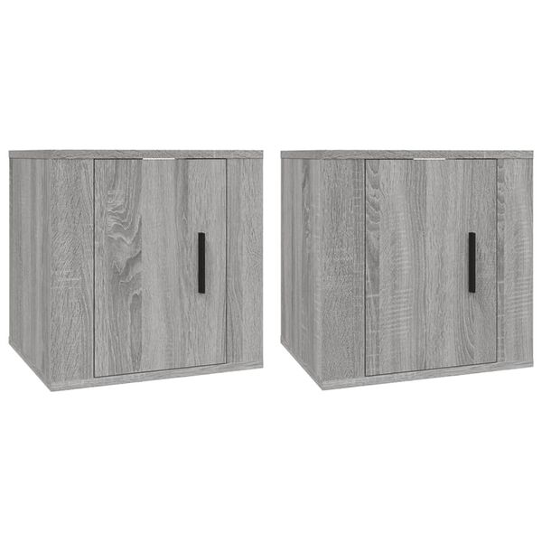 vidaXL Wall Mounted TV Cabinet Set of 2 Gray sonoma Engineered wood