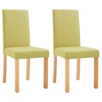 vidaXL Dining Chairs 2 pcs Green Fabric