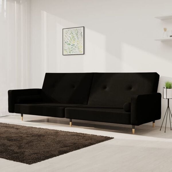 vidaXL Sofa Bed Black Velvet 86.6 x 33.3 x 27.2 in