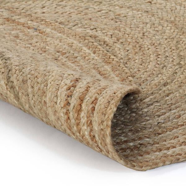 vidaXL Area Rug Natural Jute 35.4 in Diameter Durable Area Rug Round