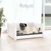 vidaXL Dog Bed White Solid pine wood Small/Medium Dog Bed Rectangular