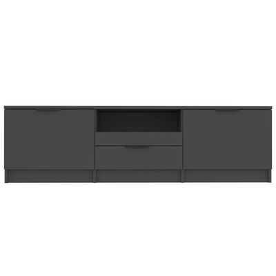 vidaXL TV Cabinet Black 55.1"x13.8"x15.7" Engineered Wood