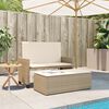 vidaXL Patio Bench with Cushions and Footstool Beige Poly Rattan