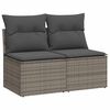 vidaXL Garden Sofa Set Grey Poly Rattan, Powder-Coated Steel, 100% Polyester