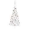 vidaXL Artificial Half Pre-lit Christmas Tree with Ball Set White 82.7"