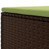 vidaXL Patio Lounge Set Brown PE rattan, powder-coated steel, polyester
