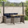 vidaXL Garden Dining Set Grey Poly Rattan 3-seater