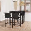 vidaXL Garden Bar Set Black PE rattan, powder-coated steel Large