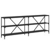 vidaXL Console Table Black 78.7x11.8x29.5" Engineered Wood and Iron