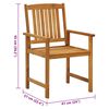 vidaXL Garden Chair Set of 8 Charcoal Solid Acacia Wood Standard