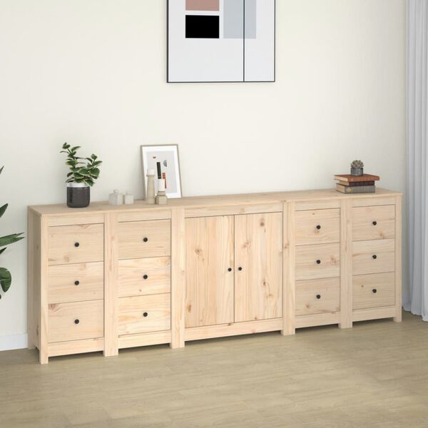 vidaXL Sideboard Wooden Solid pine wood