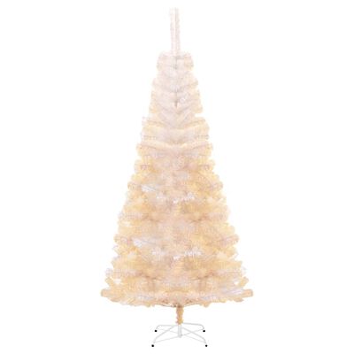 vidaXL Artificial Christmas Tree with Iridescent Tips White 7 ft PVC