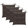 vidaXL Patio Chair Set of 4 Taupe Teak wood, Polyester Medium Durable