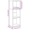 vidaXL Bookcase White Engineered wood 15.7 x 11.8 x 44.9 in Bookcase