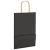 vidaXL Paper Bags 50 pcs with Handles Black 21x11x31 cm