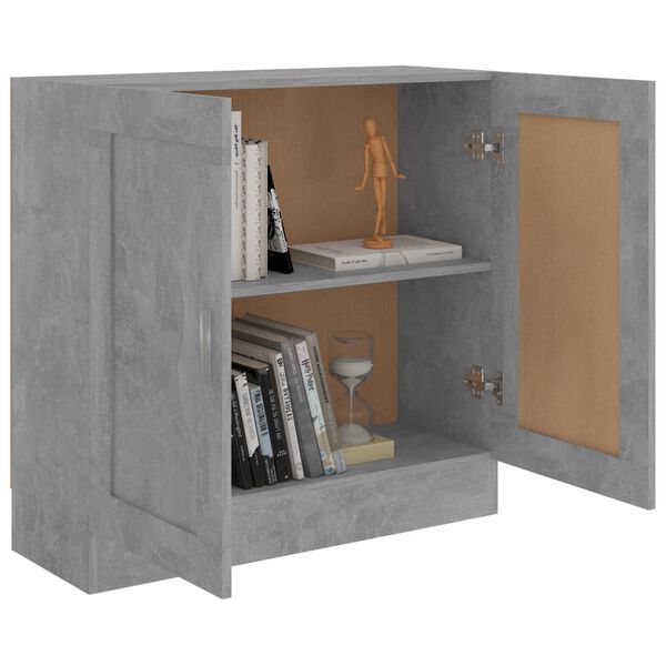 vidaXL Book Cabinet Concrete grey Engineered wood Medium Book Cabinet
