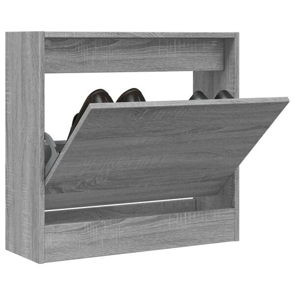 vidaXL Shoe Cabinet Gray Sonoma Engineered Wood