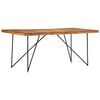 vidaXL Dining Table Natural and black Solid acacia wood and steel Large