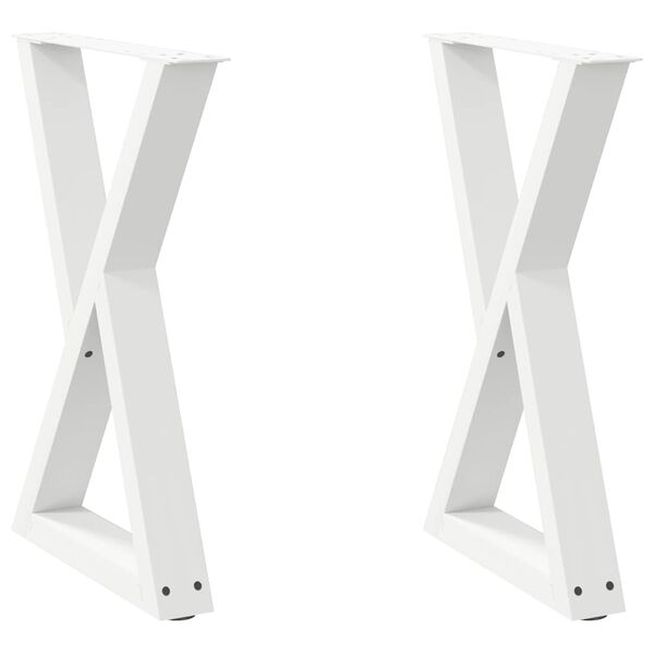 vidaXL Dining Table Leg White Powder-coated steel Adjustable