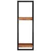 vidaXL Wall Shelf Set of 2 Natural wood and black Solid Acacia wood, Steel
